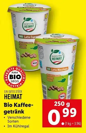 Lidl Bio Kaffee Getränk 250g Angebot