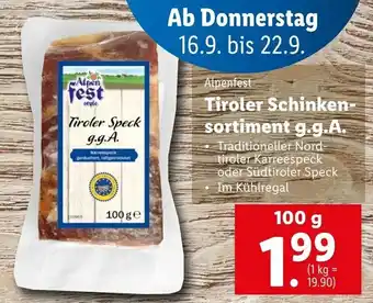 Lidl Tiroler Schinken-Sortiment g.g.A 100g Angebot