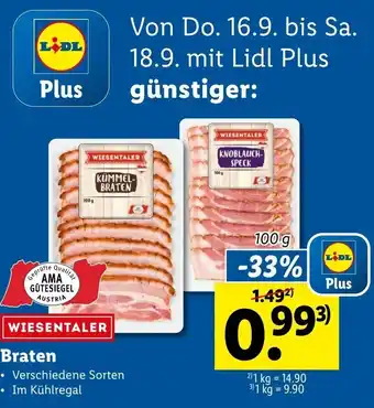 Lidl Braten 100g Angebot