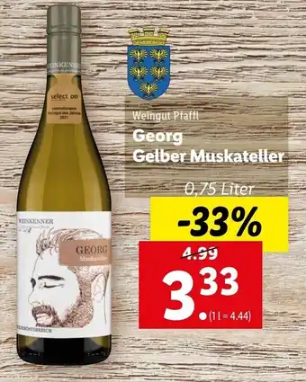 Lidl Georg Gelber Muskateller 0,75 Liter Angebot