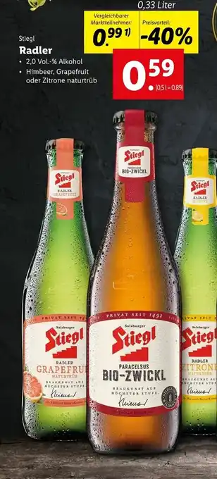 Lidl Stiegl Radler 0,33 Liter Angebot