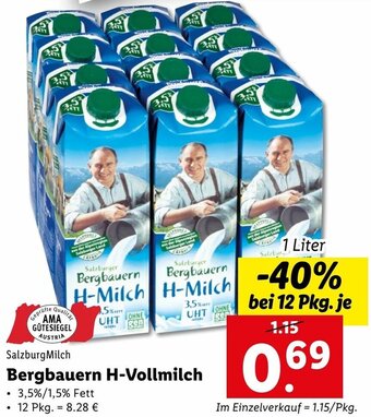 Lidl Bergbauern H-Vollmilch Angebot