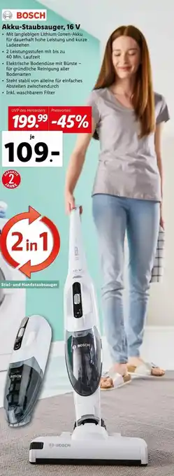 Lidl Akku-Staubsauger 16 V Angebot