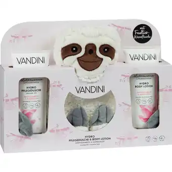 dm Vandini geschenkset hydro, dusche, body lotion, faultier wärmflasche dm 1 set Angebot