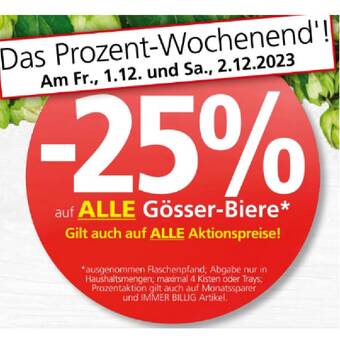 Spar 25% auf alle gösser-biere spar Angebot
