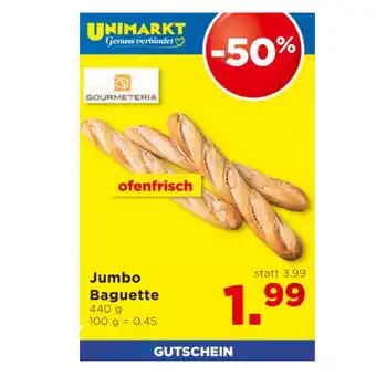 Unimarkt Gourmeteria jumbo baguette 1.99€ unimarkt Angebot