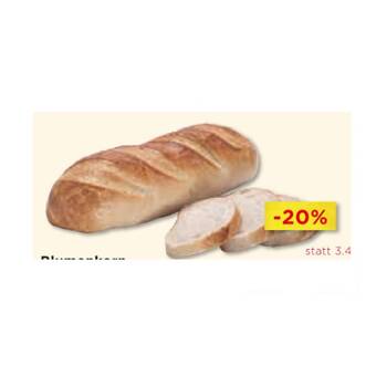 Unimarkt Blumenkorn weißer wecken unimarkt 250 gramm 1 stück Angebot