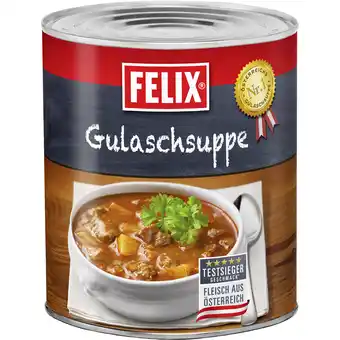 Metro Felix gulaschsuppe, preisangabe ohne mwst. (preis inkl. mwst. 13,68 €), metro 2.90 kilogramm 1 dose Angebot