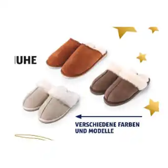 Hofer Damen-/herren-lammfell-hausschuhe versch. farben und modelle hofer 1 paar Angebot