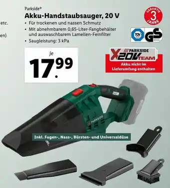 Lidl Akku-Handstaubsauger 20 V Angebot