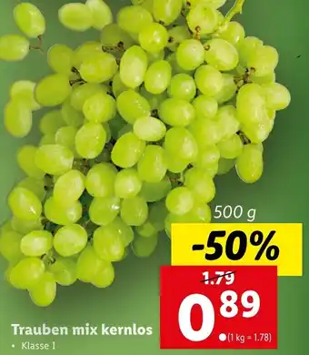 Lidl Trauben Mix Kernlos 500g Angebot