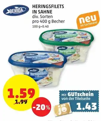 PENNY Heringsfilets In Sahne 400g Angebot