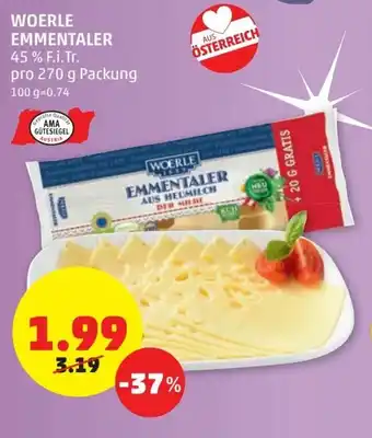 PENNY Woerle Emmentaler 270g Angebot