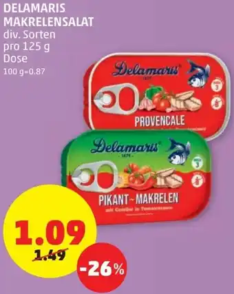 PENNY Delamaris Makrelen 125g Angebot