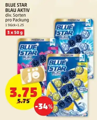 PENNY Blue Star Blau Aktiv 3x50g Angebot