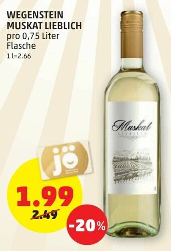 PENNY Wegenstein Muskat Lieblich 0,75 Liter Angebot