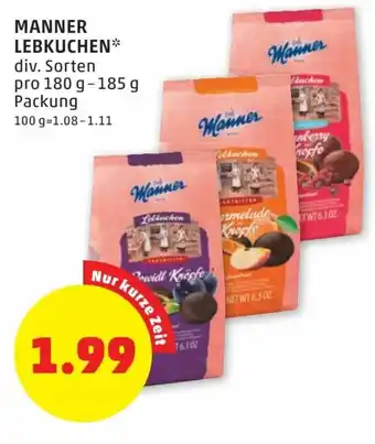 PENNY Manner Lebkuchen 180-185g Angebot