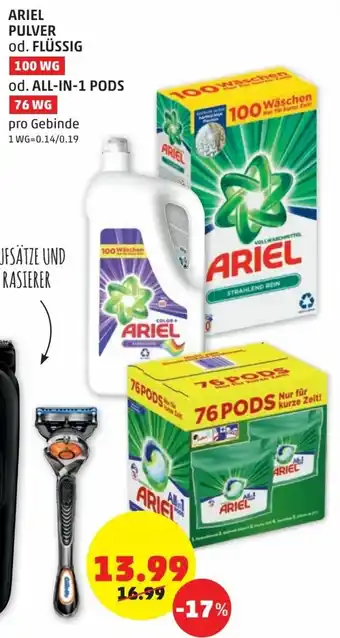 PENNY Ariel Pulver Od. All-In-1 Pods Angebot