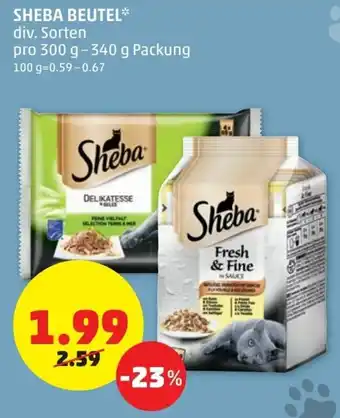 PENNY Sheba Beutel 300-340g Angebot