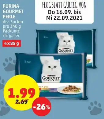 PENNY Purina Gourmet Perle 4x85g Angebot