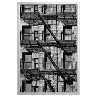 IKEA Björksta gerahmtes bild, balkone/aluminiumfarben, 78x118 cm Angebot