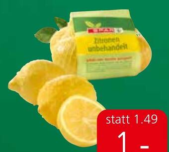 Eurospar saftige SPAR Zitronen unbehandelt Angebot