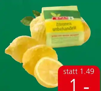 Eurospar saftige SPAR Zitronen unbehandelt Angebot