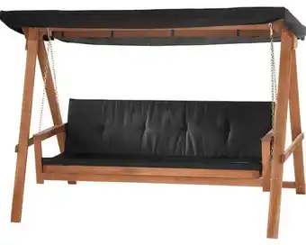 Hornbach Hollywoodschaukel garden place elin 235 x 120 x 178 cm holz 3-sitzer braun Angebot