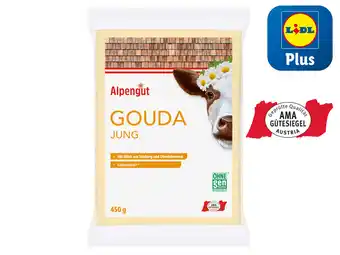 Lidl Alpengut gouda jung lidl 450 gramm 1 stück Angebot