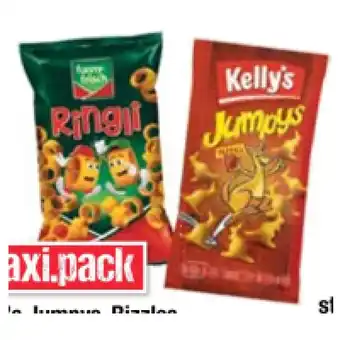 Maximarkt Kelly's jumpys, rizzles versch. sorten, funny frisch ringli paprika oder zwiebli ringe maximarkt 1 packung Angebot