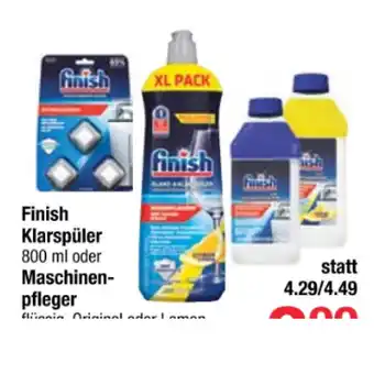 Maximarkt Finish klarspüler, maschinenpfleger versch. sorten maximarkt 1 packung Angebot