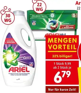 Interspar Ariel Pulver oder Flüssig 30 WG, Ariel All-in-1 Pods Angebot