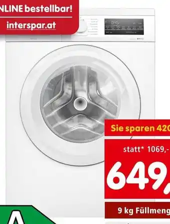 Interspar Waschmaschine Angebot