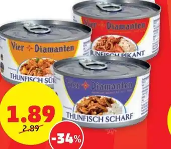 PENNY VIER DIAMANTEN THUNFISCH IN DRESSING Angebot