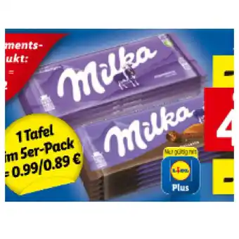 Lidl Milka tafelschokolade versch. sorten lidl 5 tafeln 1 packung Angebot