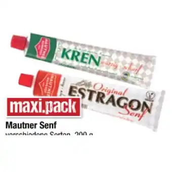 Maximarkt Mautner markhof senf versch. sorten, oberskren, kren scharf oder tafelkren maximarkt 1 stück Angebot