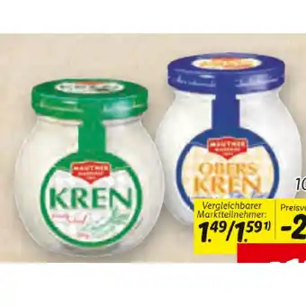 Lidl Mautner markhof tafel- oder oberskren lidl 100 gramm 1 becher Angebot