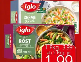 Spar Iglo Röstgemüse, Gemüse Reindl, Gemüse à la Crème, Ideenküche oder Buttergemüse tiefgekühlt, Angebot