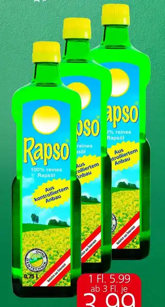 Spar Rapso 100% reines Rapsöl Qualität aus Österreich, 0,75 Liter Angebot
