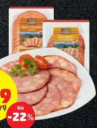 PENNY PIKANTE KÄSEWURST od. KÄSEWURST Angebot