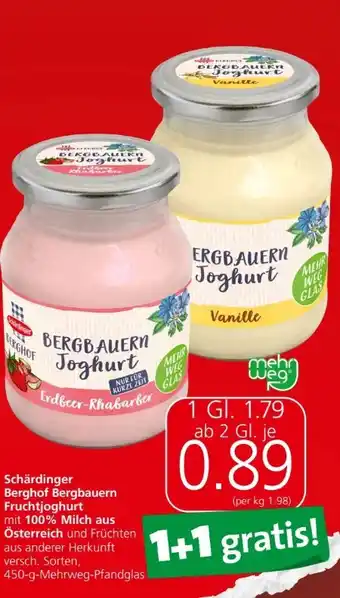 Spar Berghof fruchtjoghurt Angebot