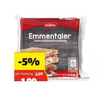 Hofer Milfina emmentaler-scheiben hofer 250 gramm 1 packung Angebot
