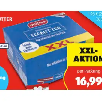 Hofer Milfina xxl teebutter hofer 10 stück 1 packung Angebot