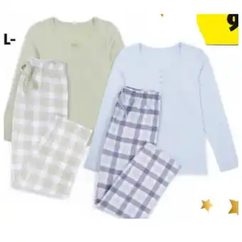 Hofer Up 2 fashion women damen-flanell-schlafanzug versch. farben und modelle hofer 1 set Angebot
