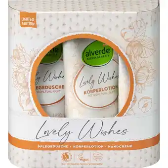 dm Alverde geschenkset lovely wishes pflegedusche, body lotion, handcreme dm 1 set Angebot