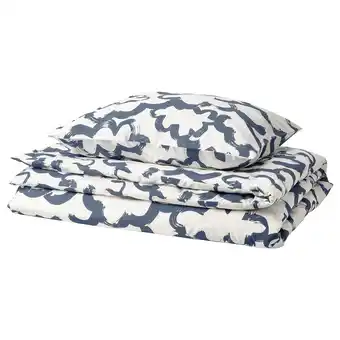 IKEA Ekpurpurmal bettwäsche-set, 2-teilig, weiß blau/wolken, 140x200/70x90 cm Angebot