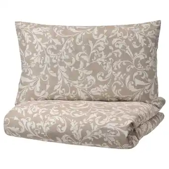 IKEA Vårbräcka bettwäsche-set, 2-teilig, beige/weiß, 140x200/70x90 cm Angebot