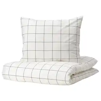 IKEA Vitklöver bettwäsche-set, 2-teilig, weiß schwarz/karo, 150x200/50x60 cm Angebot