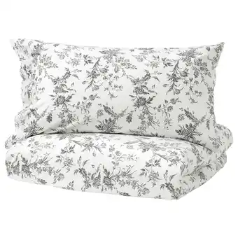 IKEA Alvine kvist bettwäsche-set, 2-teilig, weiß/grau, 140x200/70x90 cm Angebot
