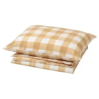 IKEA Kantnepeta bettwäsche-set, 2-teilig, weiß gelb/karo, 140x200/70x90 cm Angebot
